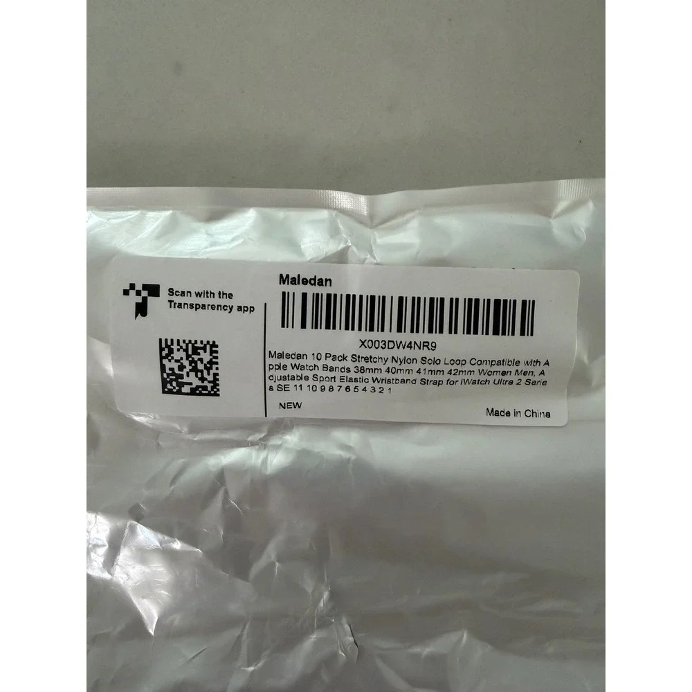 Maledan 5 Pack Stretchy Nylon Solo Loop Bands Apple Watch 38/40/41/42/44/45mm